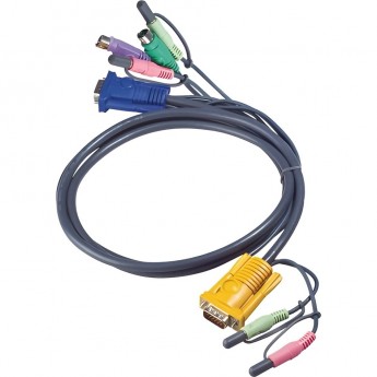 KVM кабель с интерфейсами передачи звука ATEN CABLE HD15M/MD6M/MD6M/SP/SP-SP, 1.8m