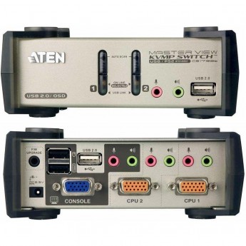 Настольный KVM переключатель ATEN 2-Port PS/2-USB VGA/Audio KVMP™ Switch with OSD